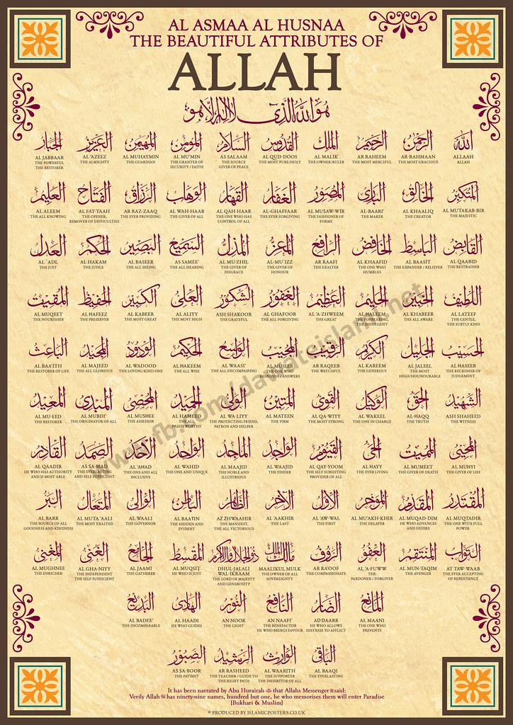 99 names of allah in english